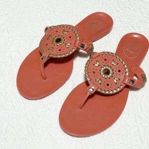 Jack Rogers Sandals Georgica Jelly Coral Flip Flop Sz 7